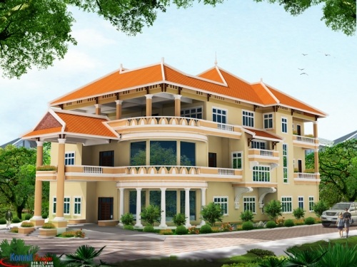 Khmer Exterior Villa VG-K005 in Cambodia